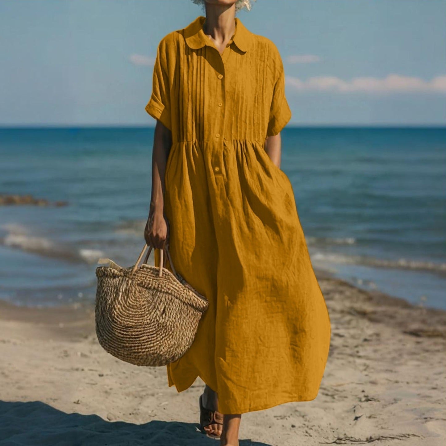 Ariadna | Vestido camisero fluido elegante