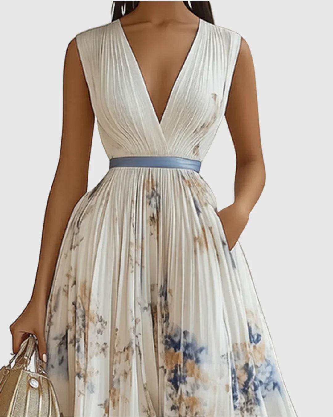 Rosa | Elegante vestido maxi plisado