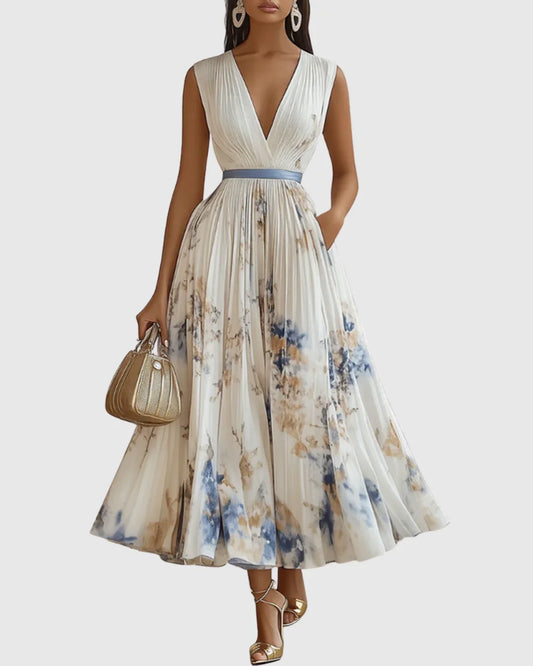 Rosa | Elegante vestido maxi plisado