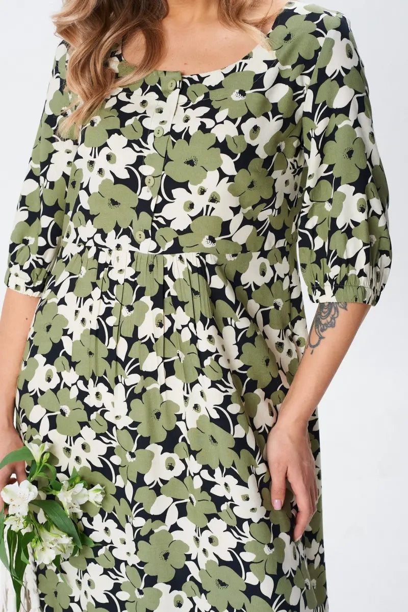 Florine™ — Vestido midi floral elegante y femenino