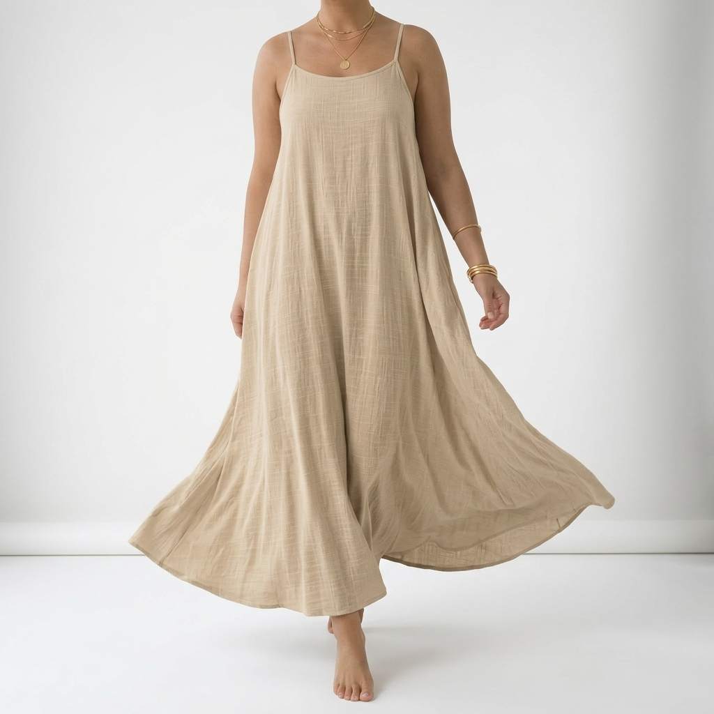 Dorsale™ — Vestido maxi espalda descubierta tirantes de cordón