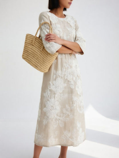 Florésia™ — Vestido midi floral fluido elegante