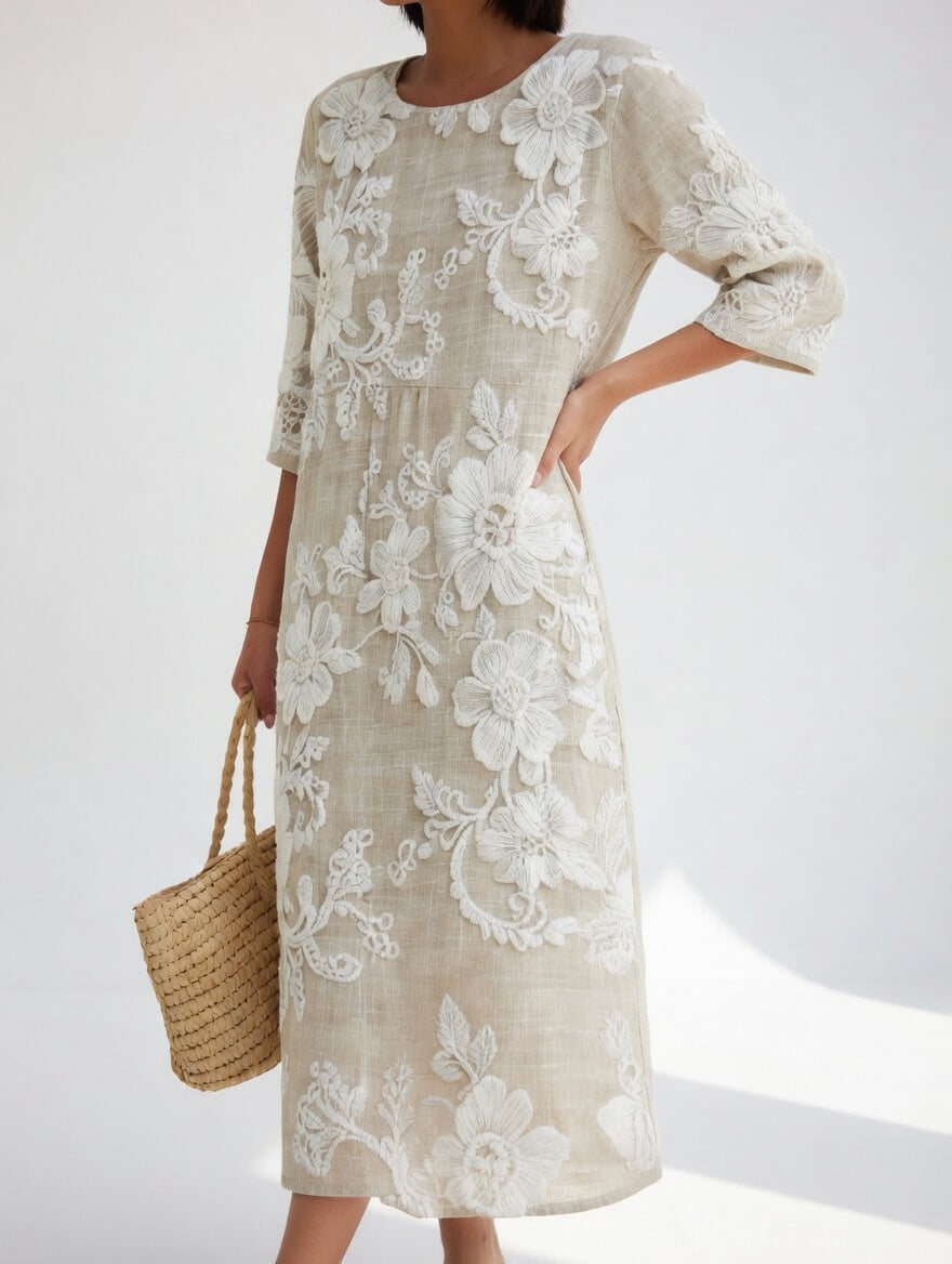 Florésia™ — Vestido midi floral fluido elegante