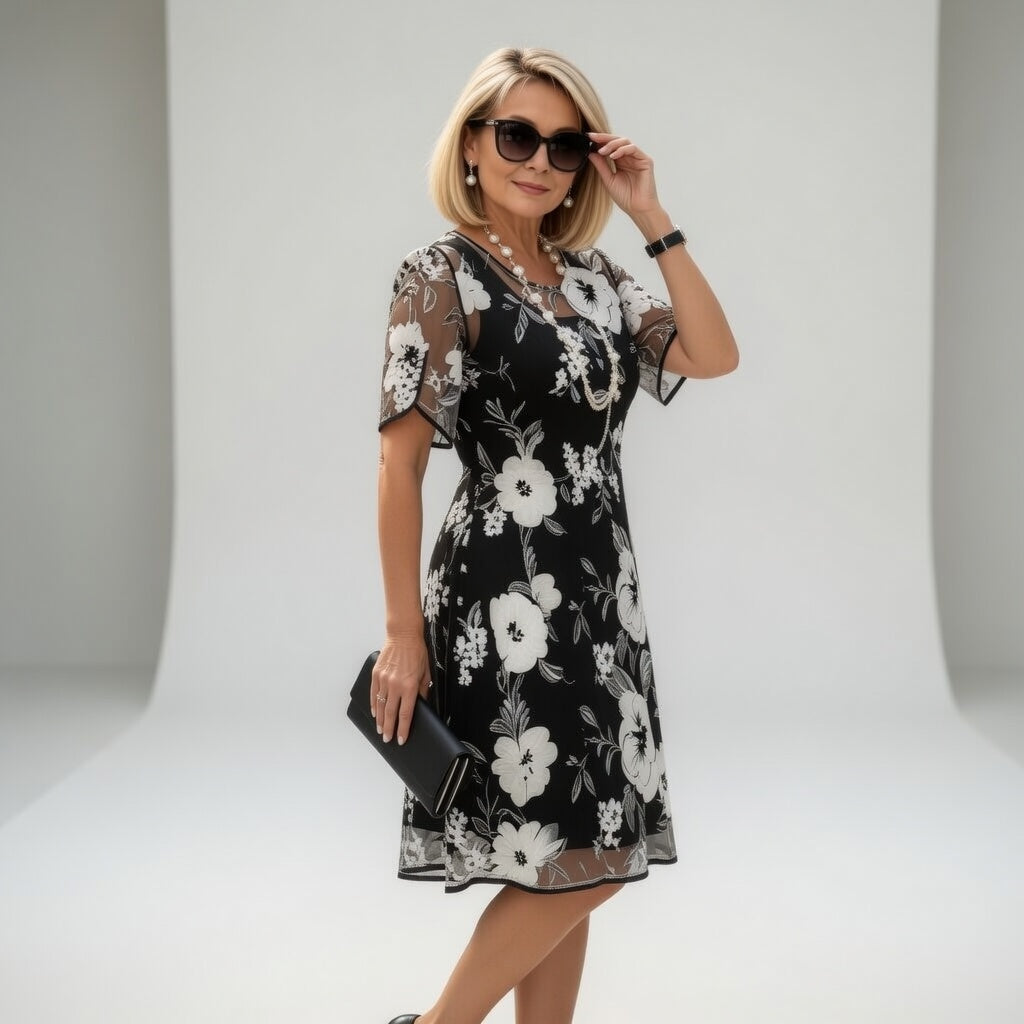 Wulfhilde™ — Vestido de chifón floral elegancia atemporal