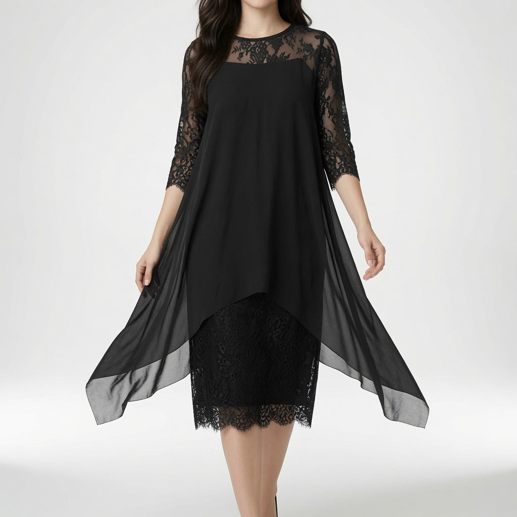 Évangéline™ — Vestido de encaje fluido elegancia atemporal