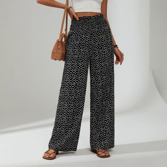 Cléophine™ — Pantalón fluido estampado, cintura cómoda