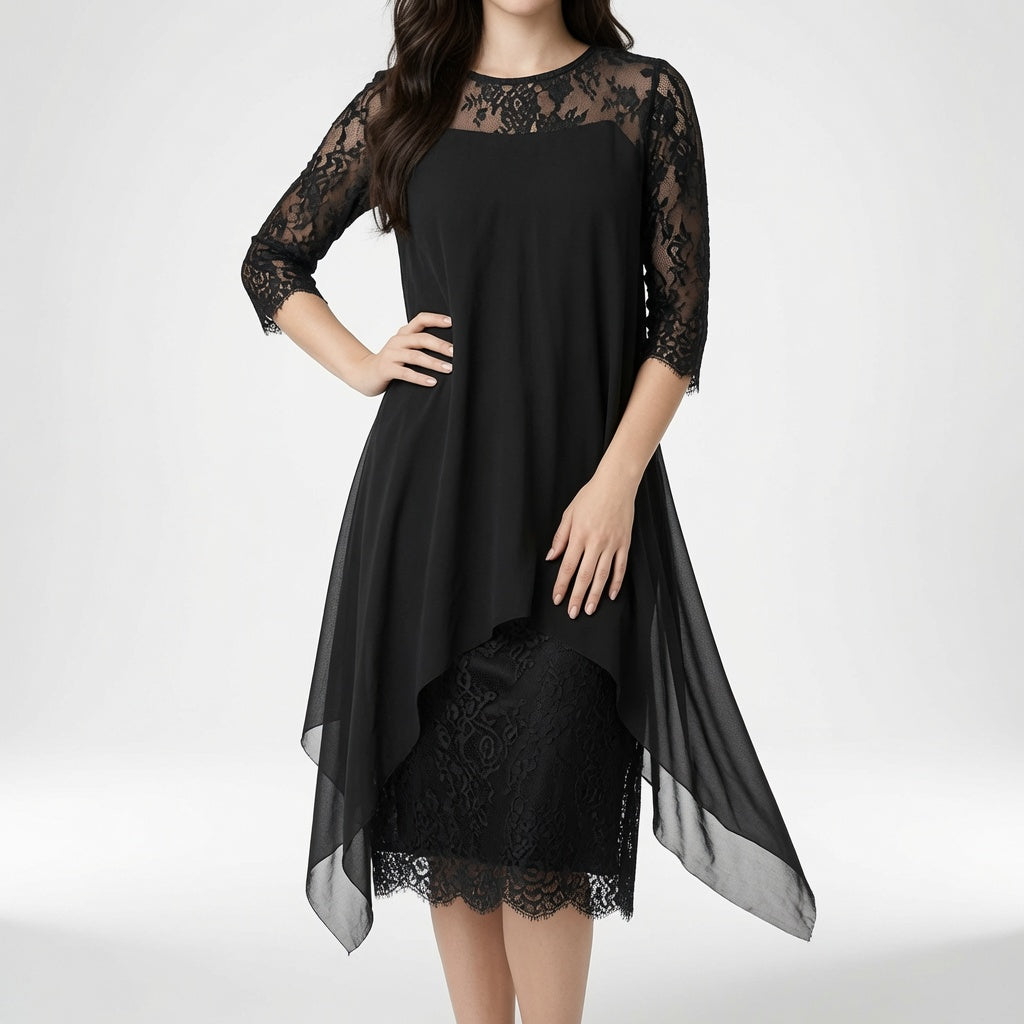 Évangéline™ — Vestido de encaje fluido elegancia atemporal