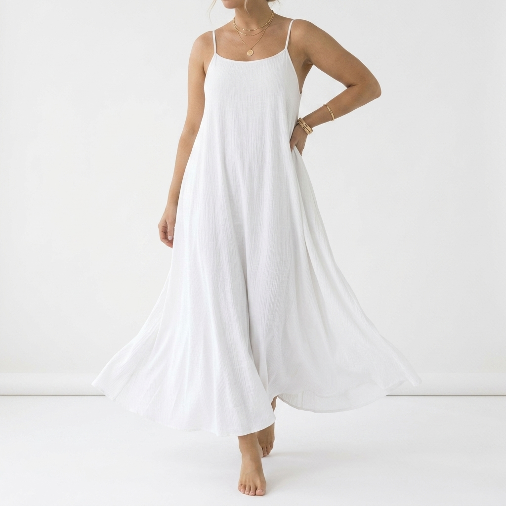 Dorsale™ — Vestido maxi espalda descubierta tirantes de cordón