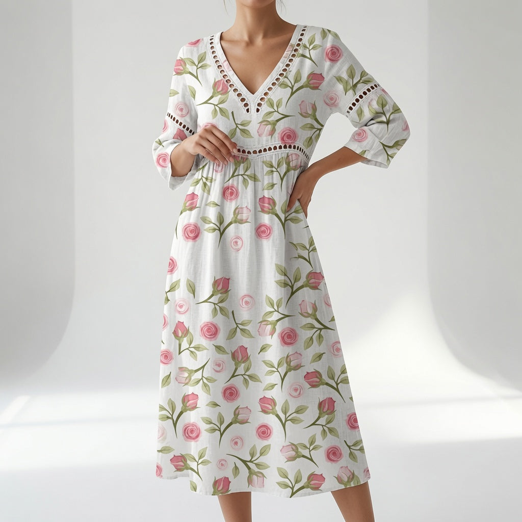 Maricella™ — Vestido floral fluido elegancia romántica