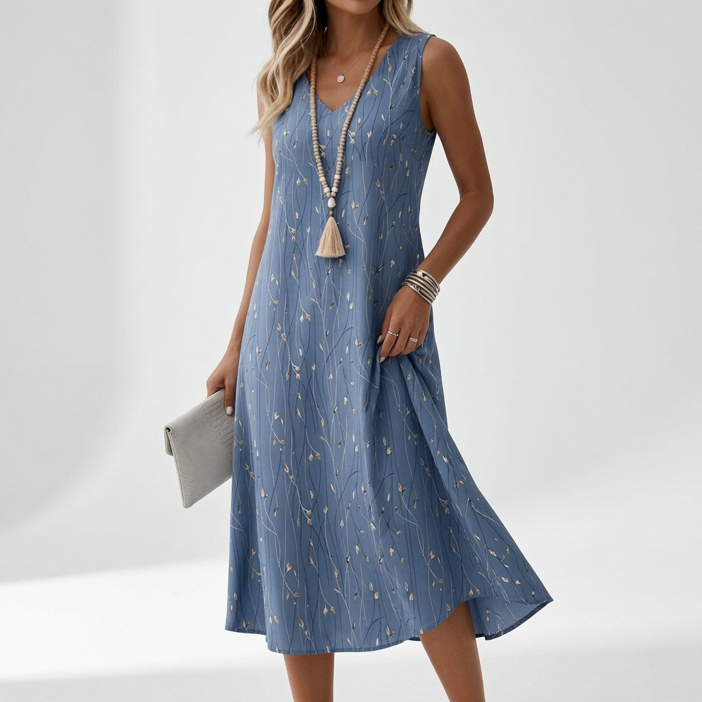 Élyssiane™ — Vestido fluido estampado elegancia veraniega