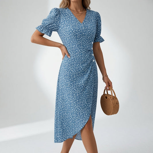 Maësylia™ — Vestido cruzado floral elegancia veraniega