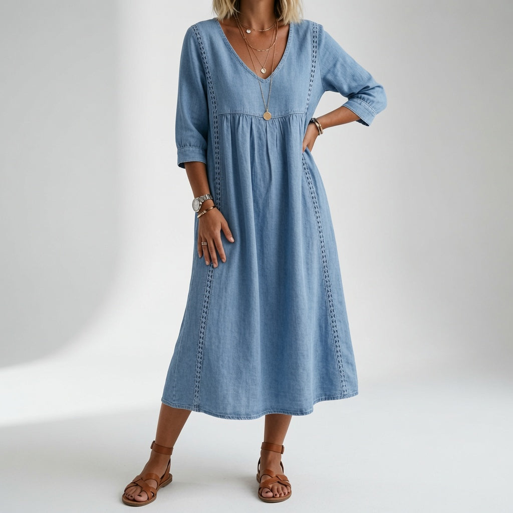 Éléonisse™ — Vestido midi fluido elegancia natural