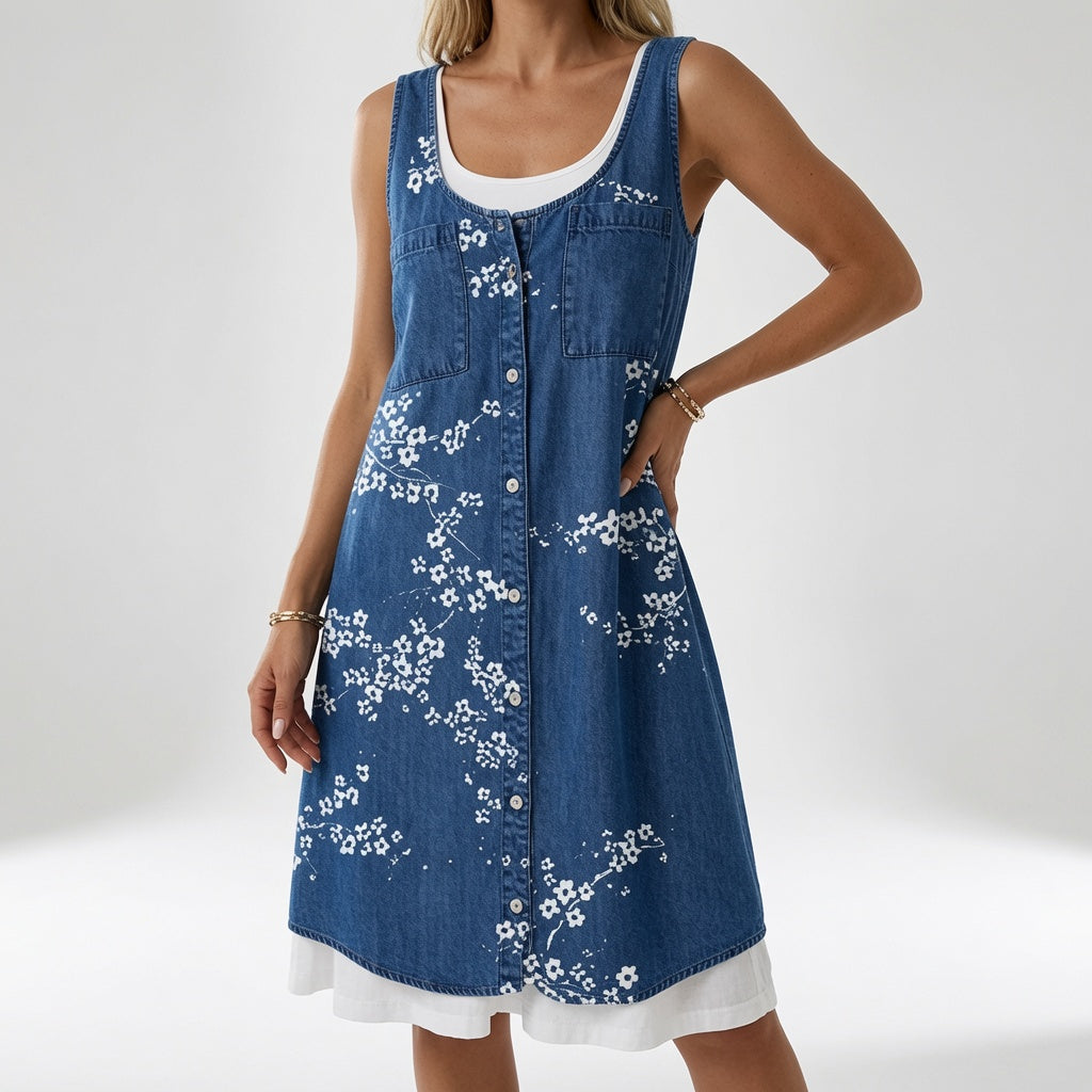 Marélia™ — Vestido denim fluido encanto diario