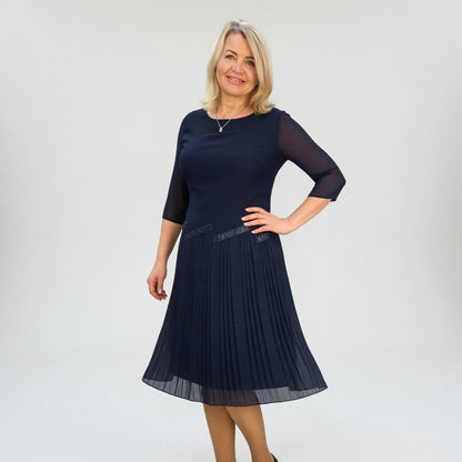 Christèle™ — Vestido midi plisado elegancia sofisticada