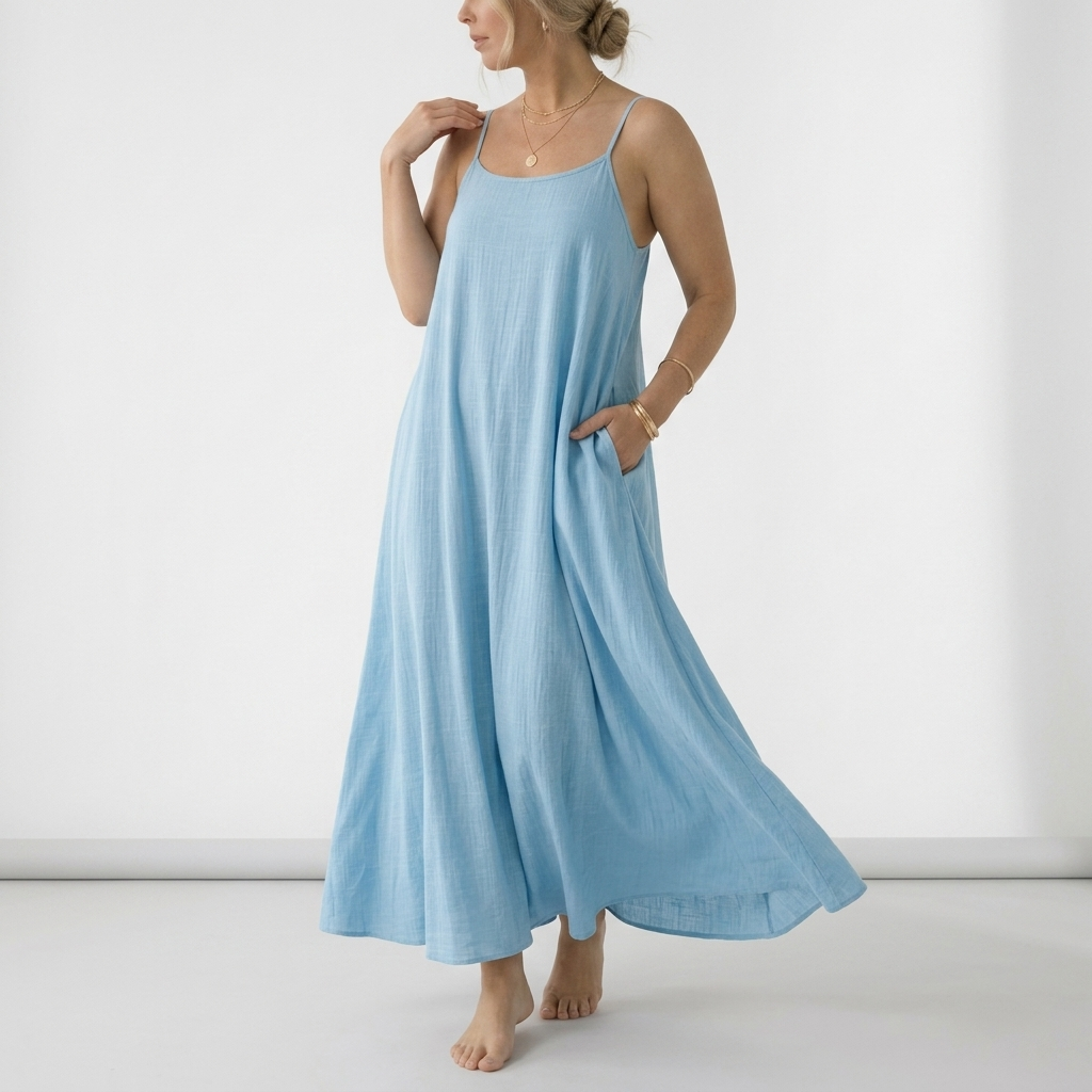 Dorsale™ — Vestido maxi espalda descubierta tirantes de cordón