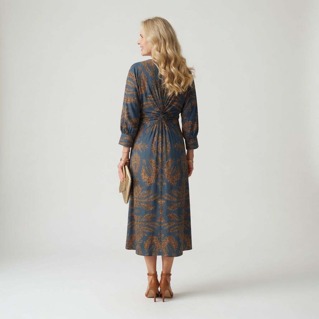 Hortense™ — Vestido midi cruzado estampado elegante
