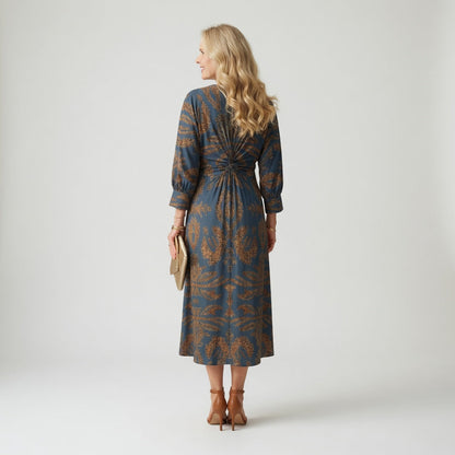 Hortense™ — Vestido midi cruzado estampado elegante