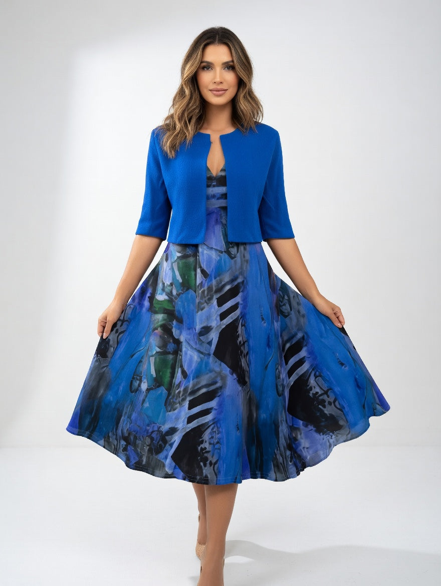 Maéliane™ — Vestido midi estampado elegante fluido