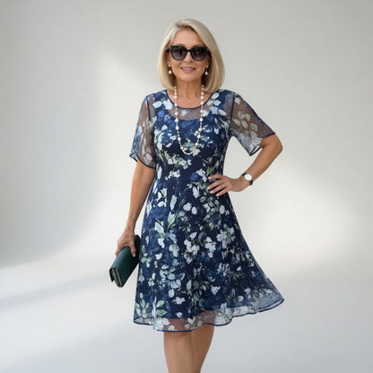 Wulfhilde™ — Vestido de chifón floral elegancia atemporal