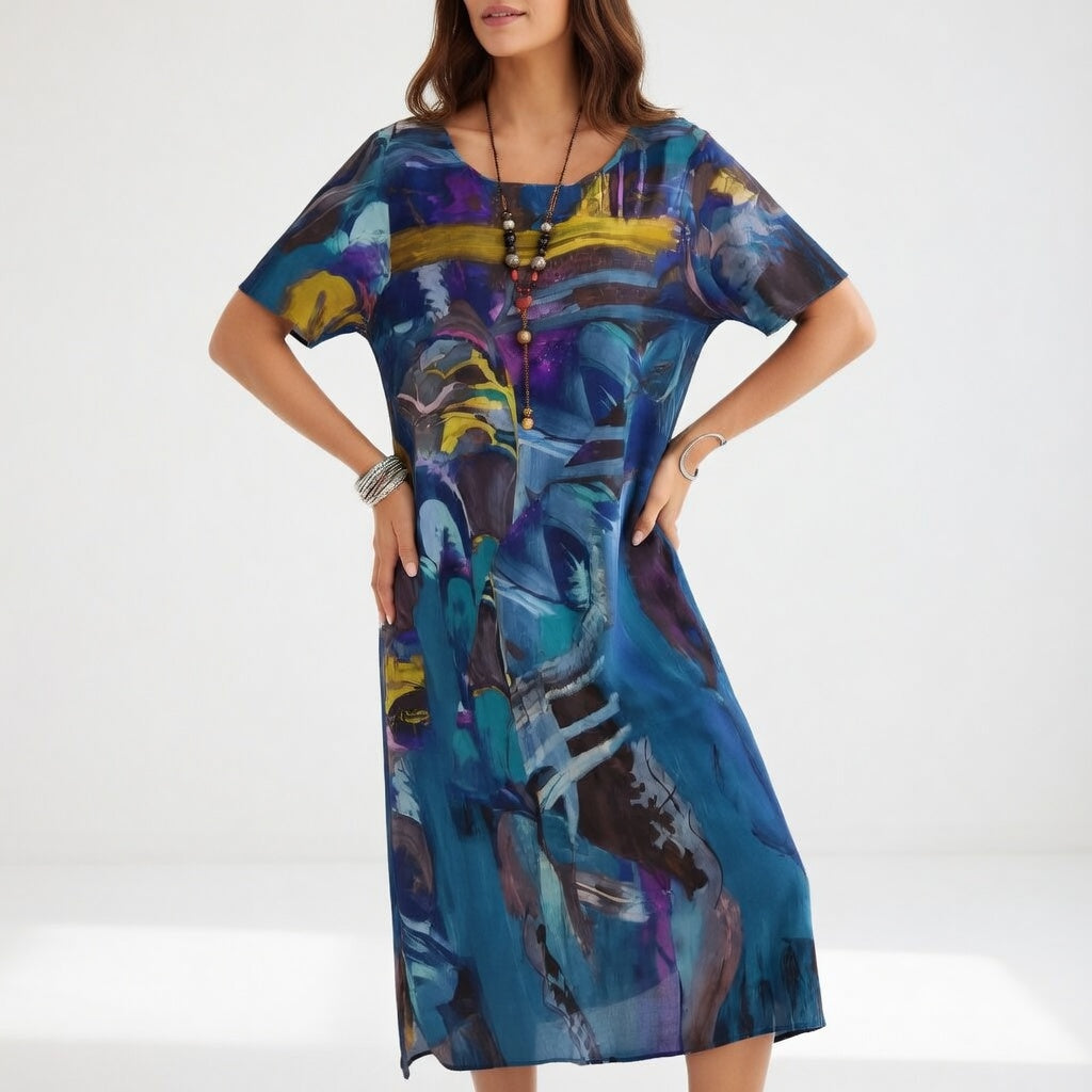 Azéloria™ — Vestido largo artístico elegancia fluida