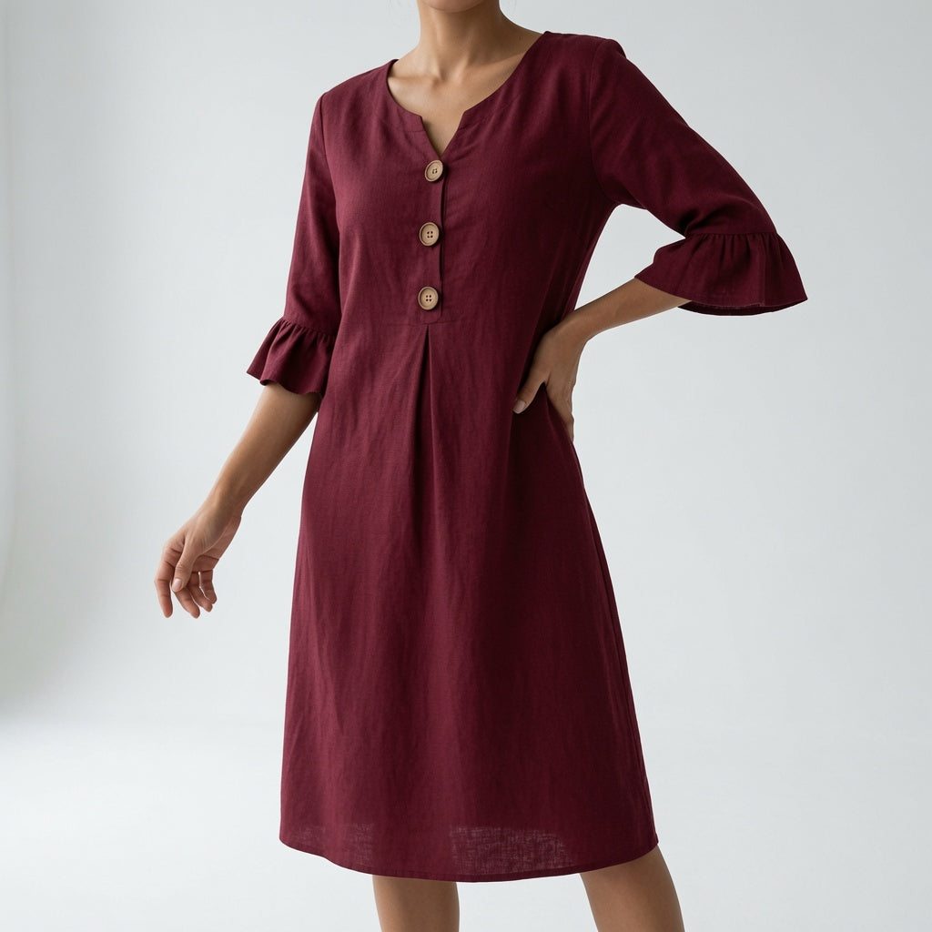 Élorise™ — Vestido fluido con botones elegancia veraniega