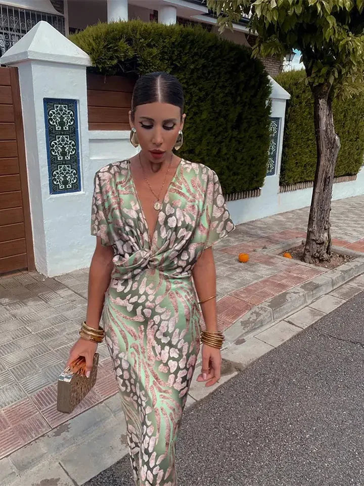 Clara™ | Vestido midi de color cobre