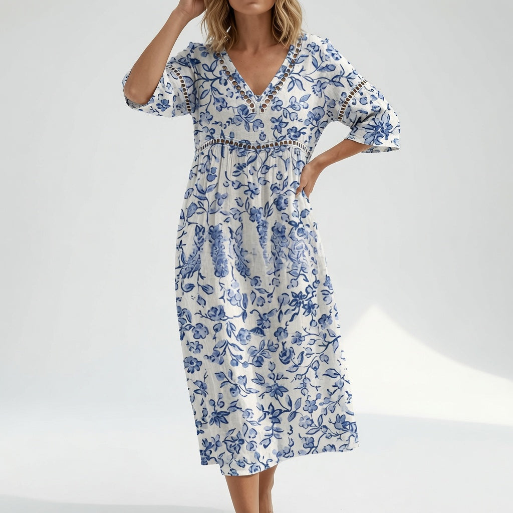 Maricella™ — Vestido floral fluido elegancia romántica