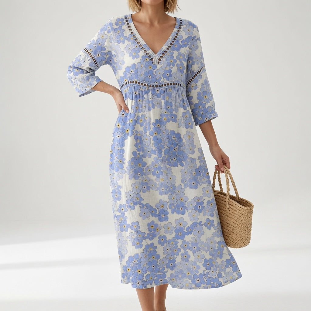 Maricella™ — Vestido floral fluido elegancia romántica