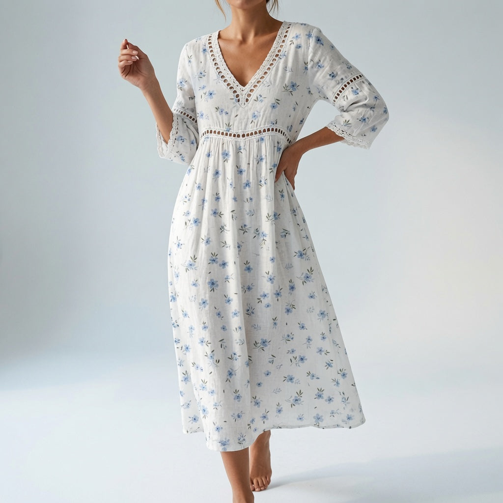 Maricella™ — Vestido floral fluido elegancia romántica