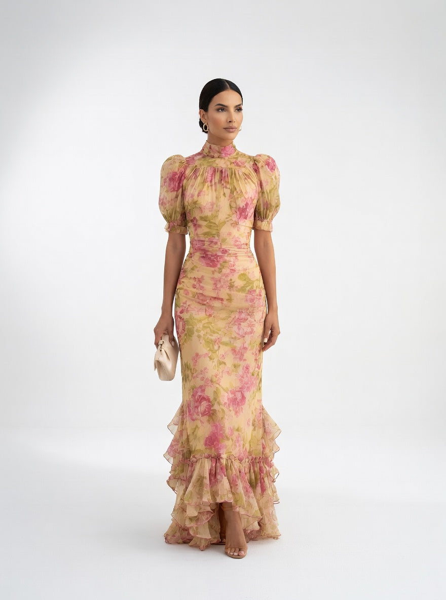 Roséliane™ — Vestido largo floral silueta romántica