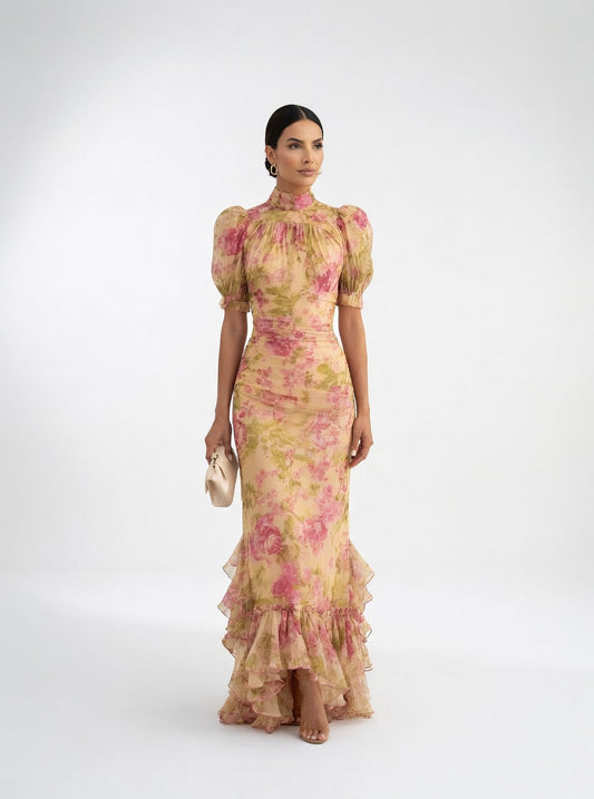 Roséliane™ — Vestido largo floral silueta romántica