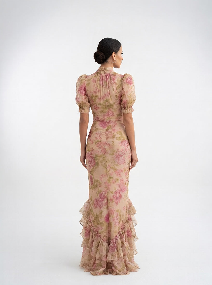 Roséliane™ — Vestido largo floral silueta romántica