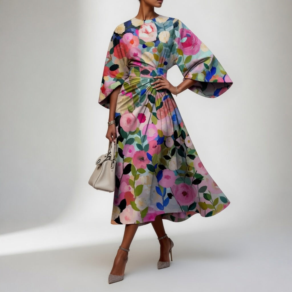 Mirabelle™ – Vestido kimono floral, gracia oriental