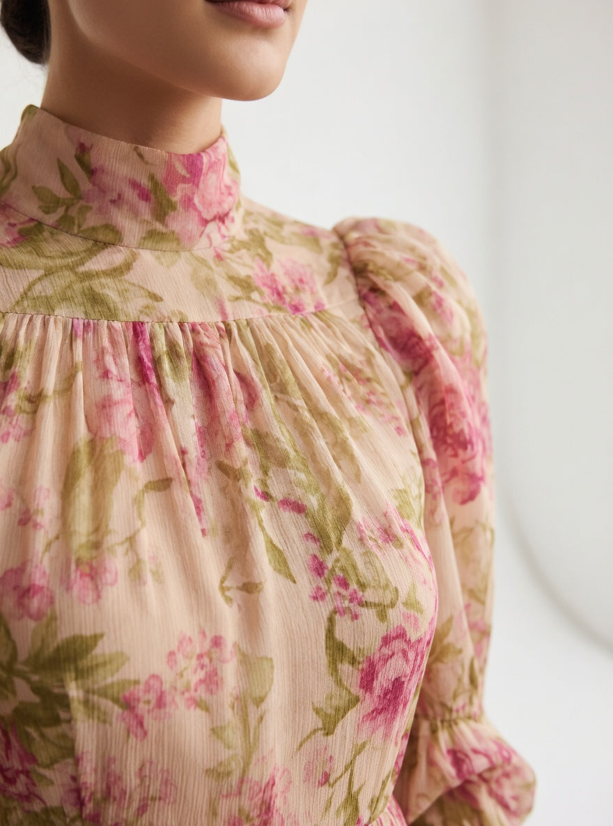 Roséliane™ — Vestido largo floral silueta romántica