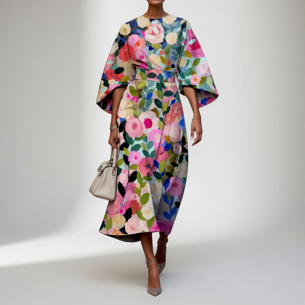 Mirabelle™ – Vestido kimono floral, gracia oriental