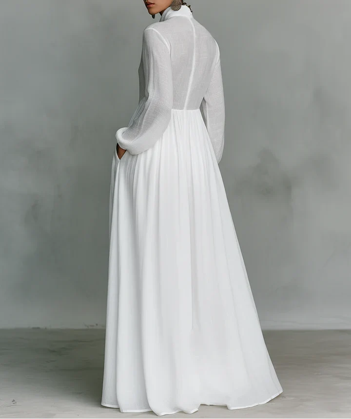 Elisa | Vestido plisado de manga larga