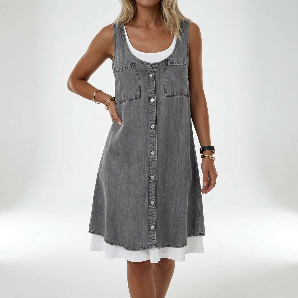 Marélia™ — Vestido denim fluido encanto diario