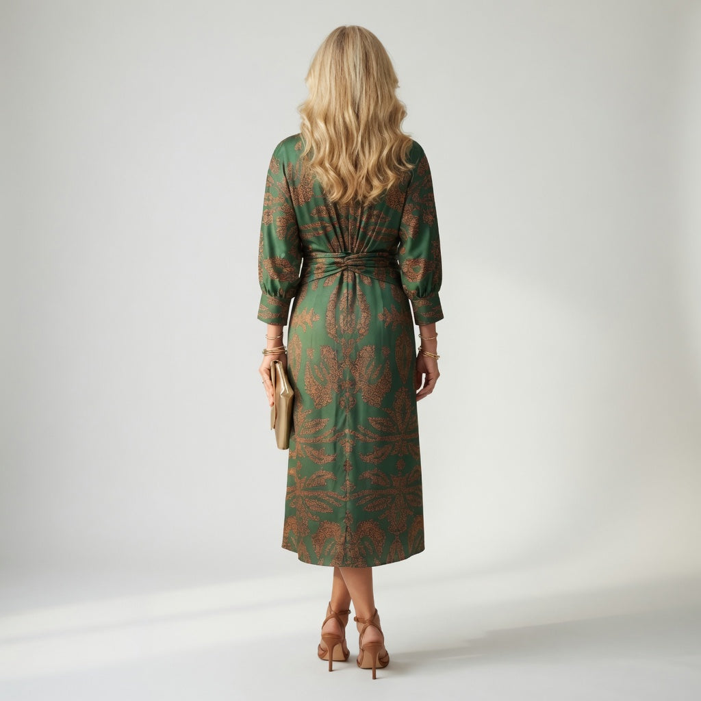Hortense™ — Vestido midi cruzado estampado elegante