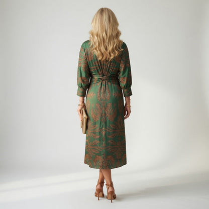 Hortense™ — Vestido midi cruzado estampado elegante