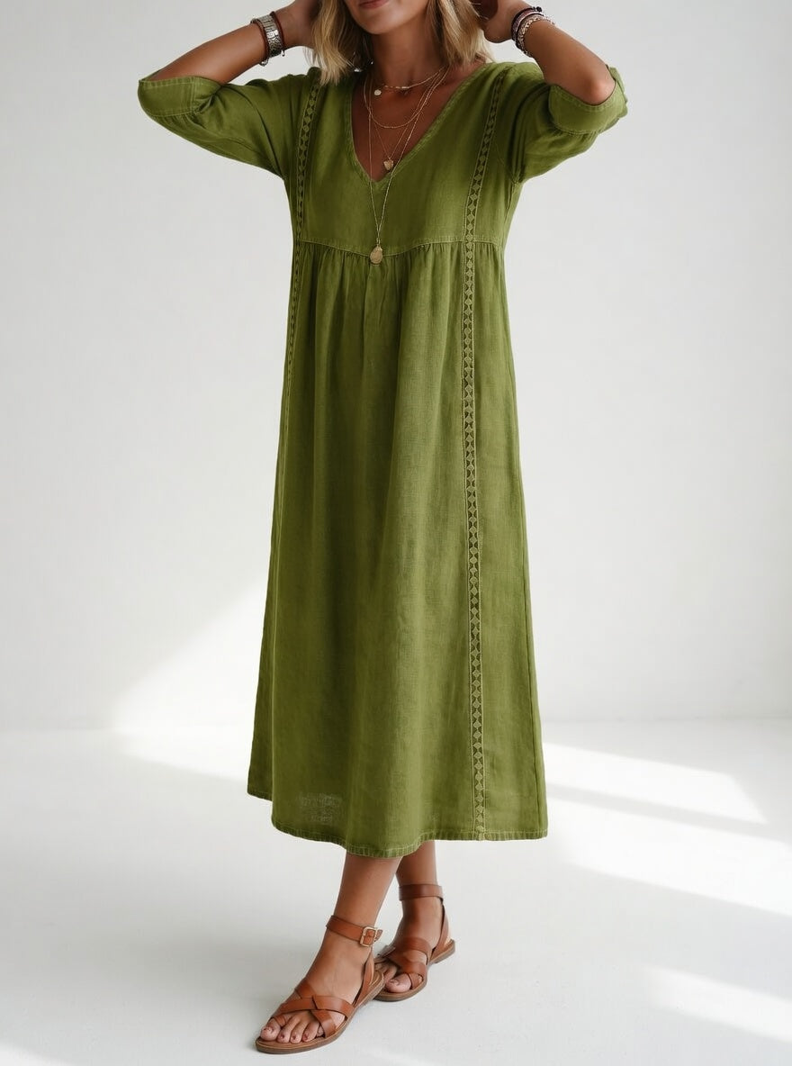 Lioréa™ — Vestido midi fluido informal elegante