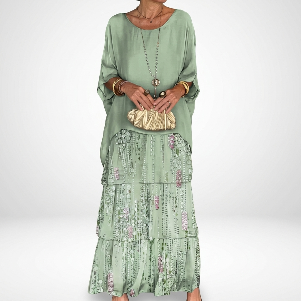 Émeline™ — Vestido maxi fluido con volantes boho