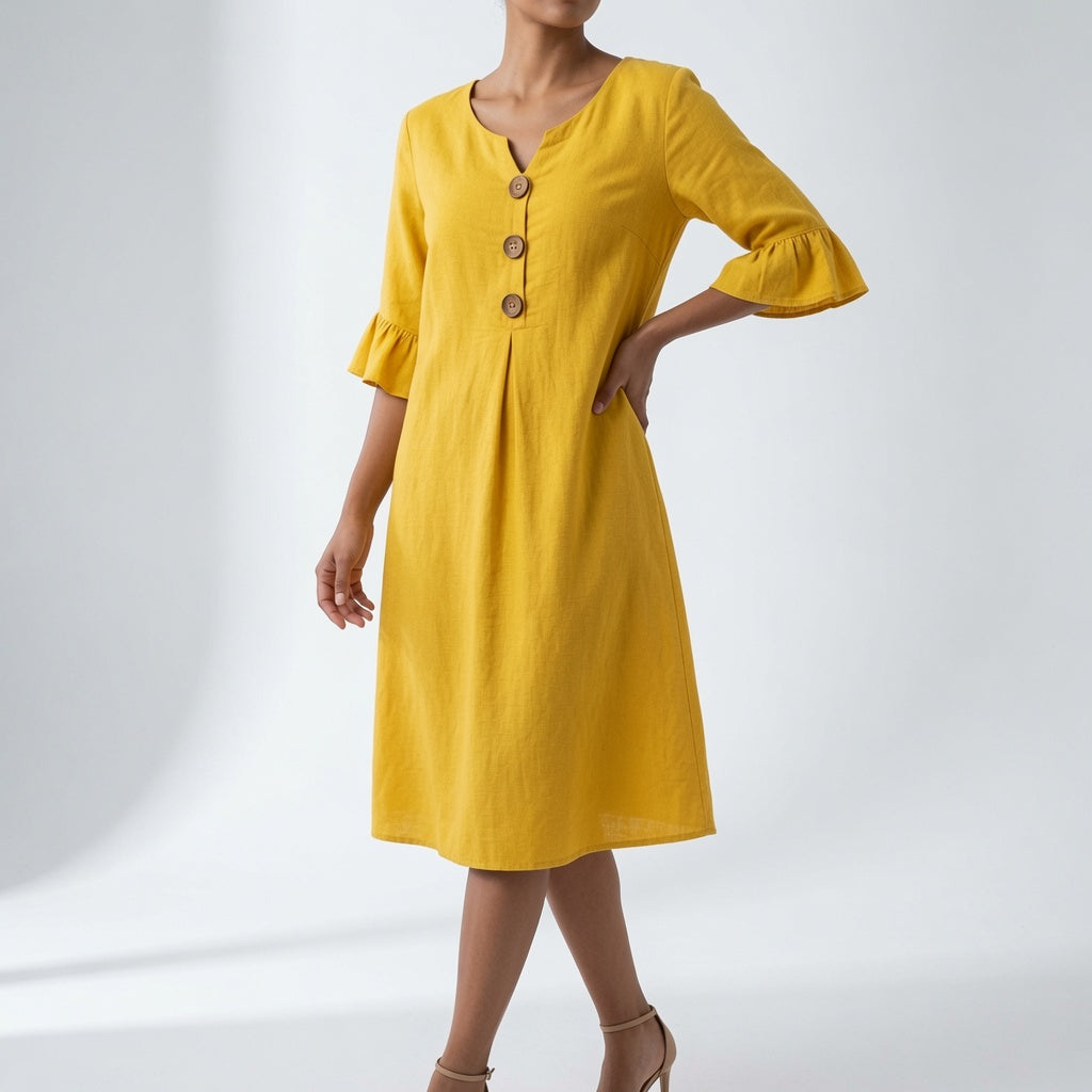 Élorise™ — Vestido fluido con botones elegancia veraniega