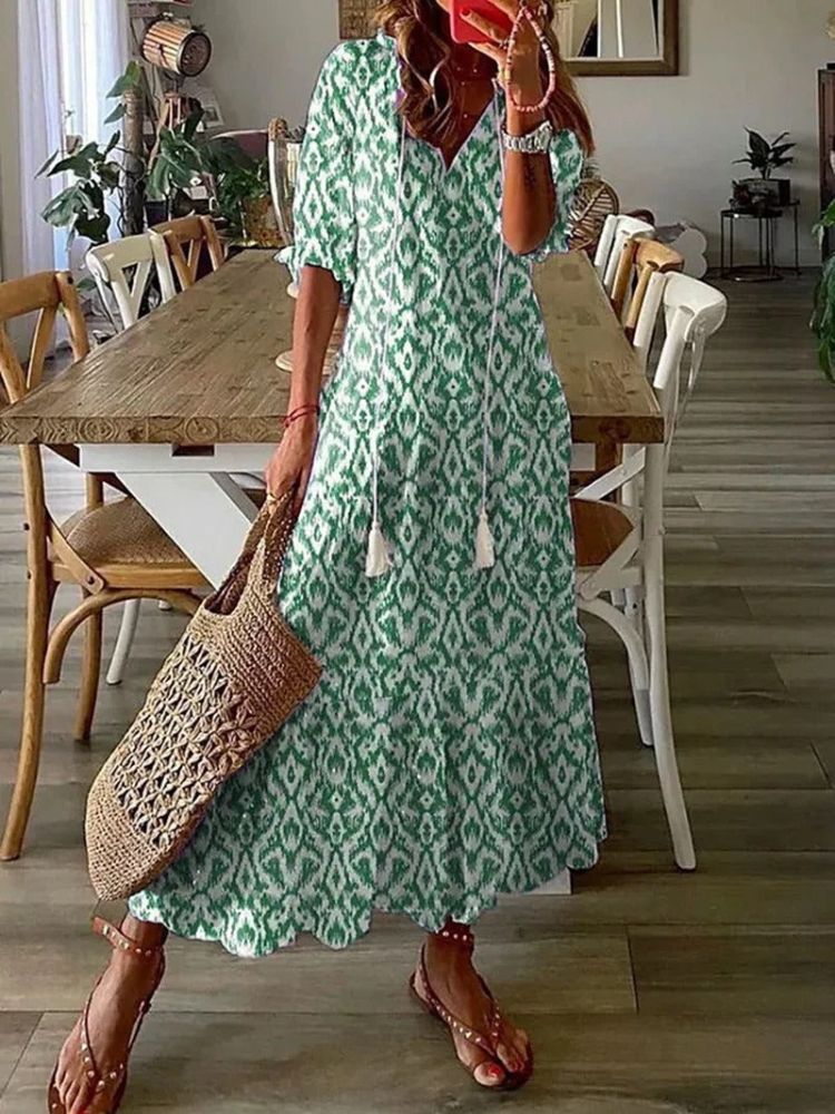 Élodie™ — Vestido maxi floral aterciopelado elegante