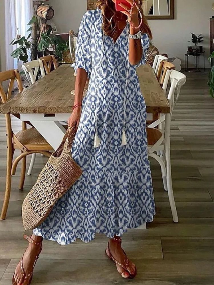 Élodie™ — Vestido maxi floral aterciopelado elegante