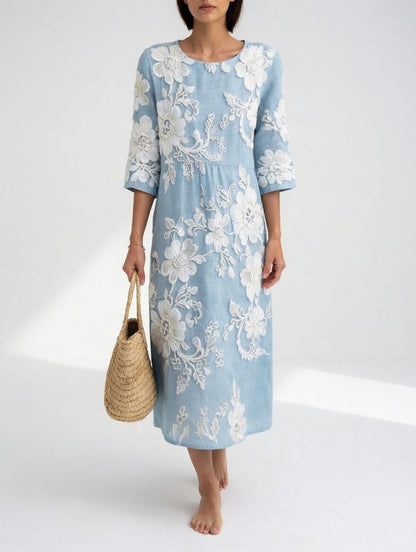 Florésia™ — Vestido midi floral fluido elegante