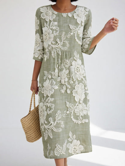 Florésia™ — Vestido midi floral fluido elegante