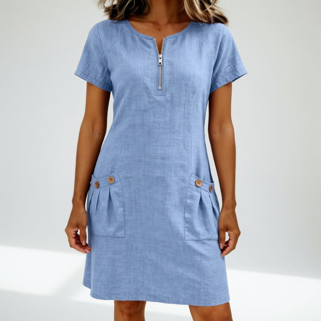 Célestelle™ — Vestido corto 100% algodón frescura natural