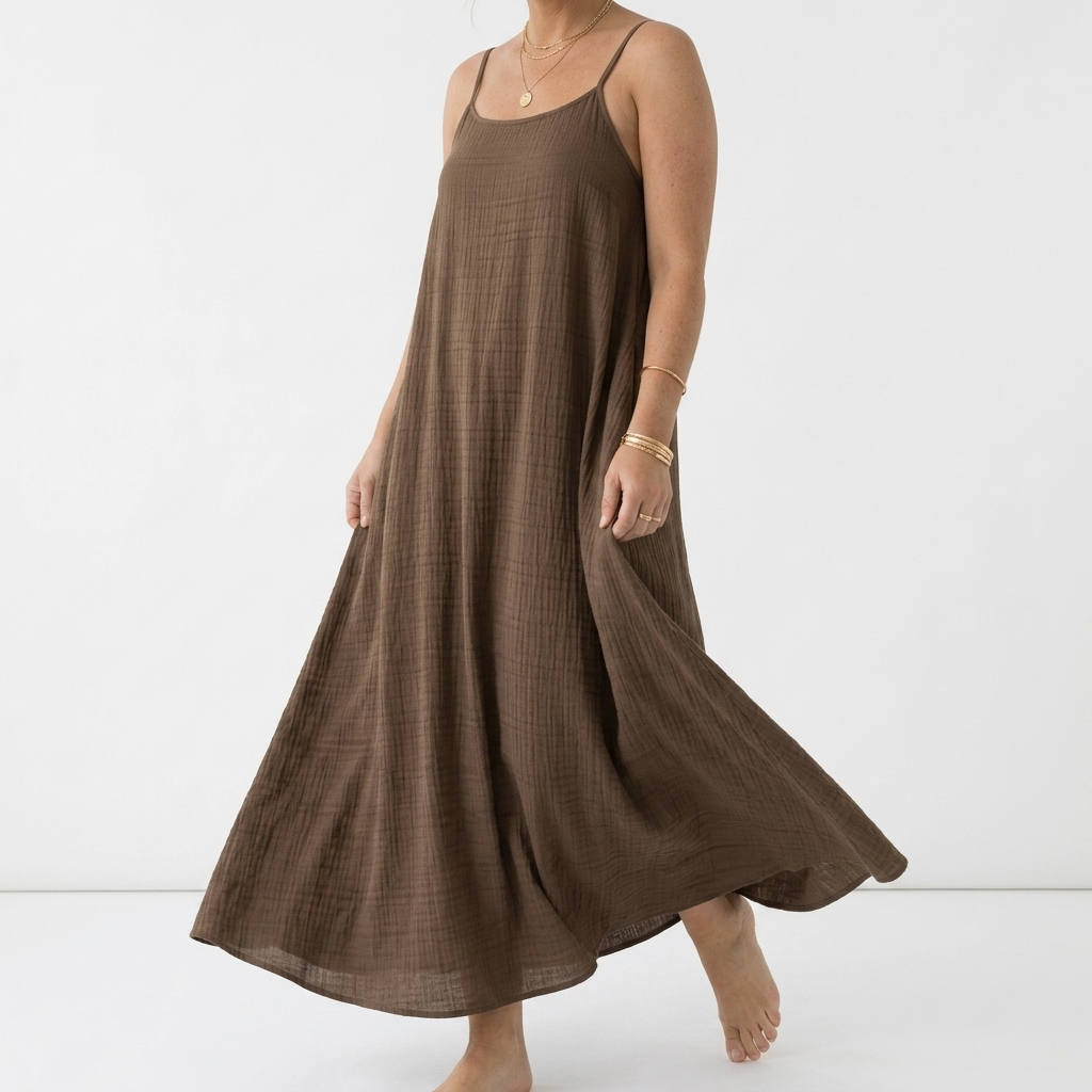 Dorsale™ — Vestido maxi espalda descubierta tirantes de cordón