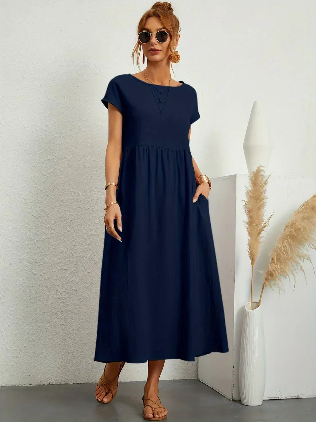 Gabrielle™ — Vestido midi fluido elegancia atemporal