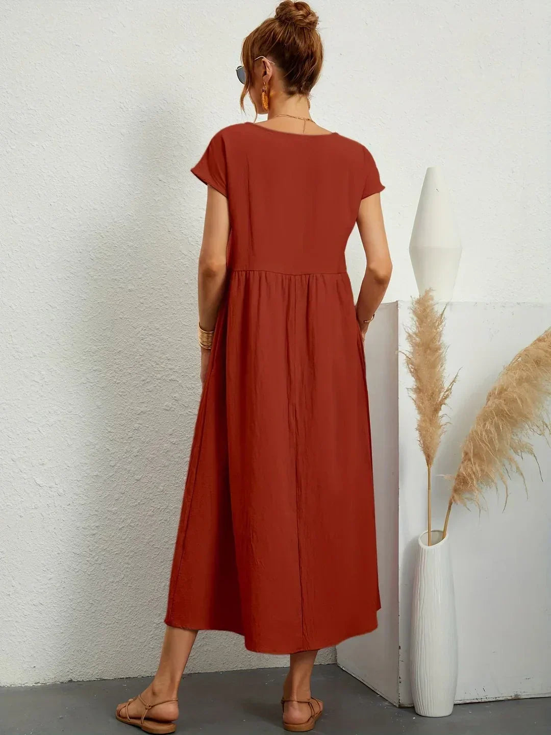 Gabrielle™ — Vestido midi fluido elegancia atemporal